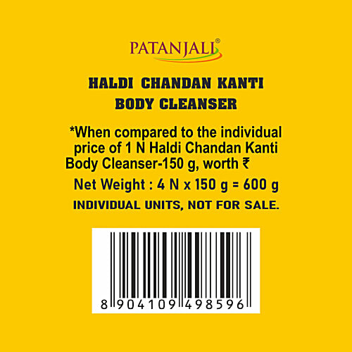 Patanjali Haldi Chandan Kanti Body Cleanser, 150 g (Pack of 4)