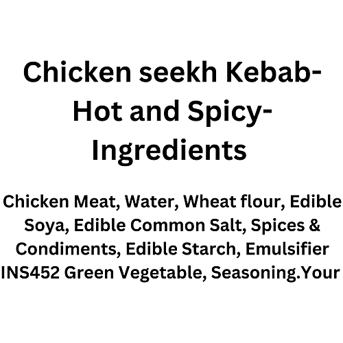 Deli Chic Chicken Hot & Spicy Seekh Kabab, 400 g Pouch 