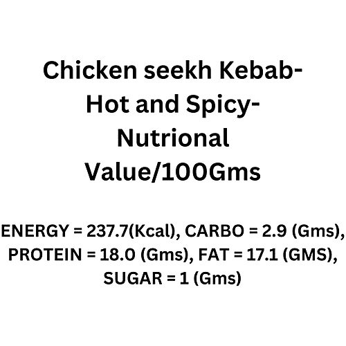 Deli Chic Chicken Hot & Spicy Seekh Kabab, 400 g Pouch 