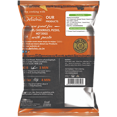 Deli Chic Chicken Cheese and Jalapeno Sausages, 200 g Pouch 