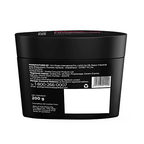 Godrej Professional Keracare Keratin Repair Mask For Chemically Treated Hair - Enriched With Grapeseed Oil & Wheat Protein, 200 g Jar 