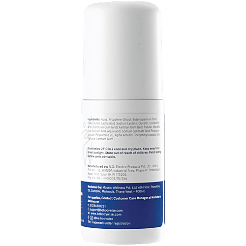 Bodywise 4% AHA BHA Underarm Roll On To Reduce Body Odour & Reduce Pigmentation - Flora, 50 ml  Sulphate Free, Paraben Free