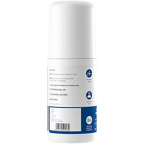 Bodywise 4% AHA BHA Underarm Roll On To Reduce Body Odour & Reduce Pigmentation - Flora, 50 ml  Sulphate Free, Paraben Free