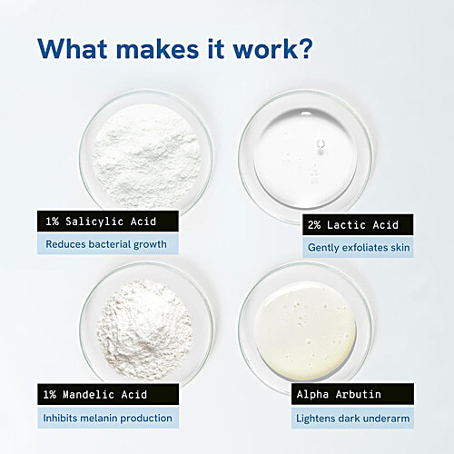 Bodywise 4% AHA BHA Underarm Roll On To Reduce Body Odour & Reduce Pigmentation - Flora, 50 ml  Sulphate Free, Paraben Free