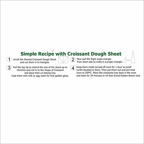 Unroll Whole Wheat Croissants Dough Sheet, 360 g Pouch 