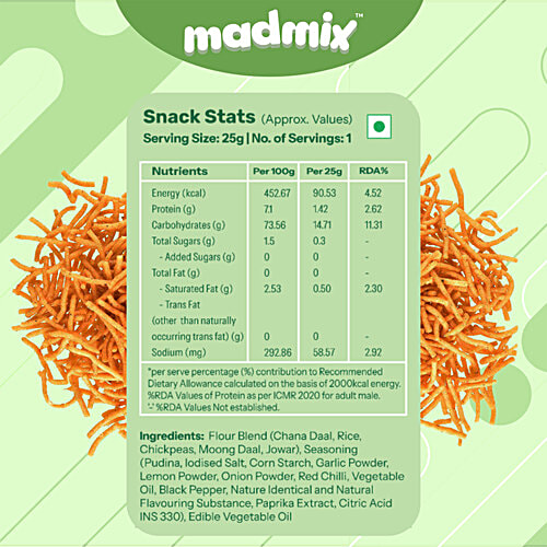 Madmix Jowar Bhujia - Pudina Picnic, 25 g Pouch 