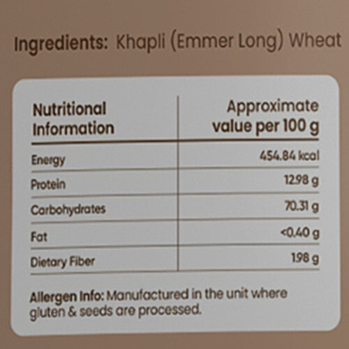 GoSwasthya's Whole Emmer/Khapli Wheat Grain, 1 kg Pouch Stone Ground, No Preservatives