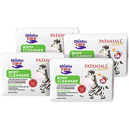 Patanjali Shishu Care Baby Body Cleanser, 75 g (Pack of 4) 