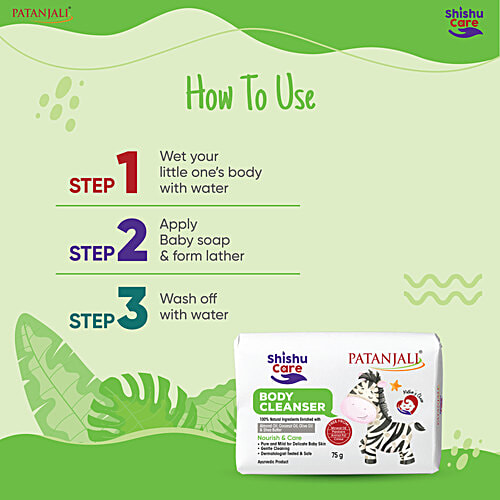 Patanjali Shishu Care Baby Body Cleanser, 75 g (Pack of 4) 