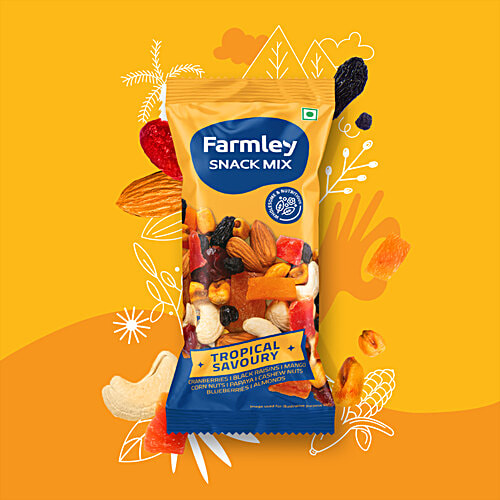 Farmley Snack Mix - Tropical Savoury, Assorted Dry Fruits, 20 g Pouch 