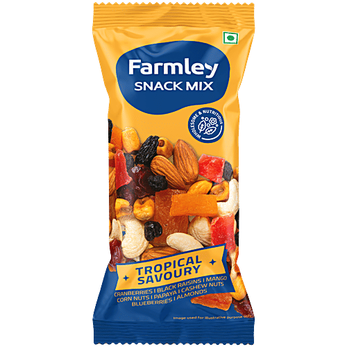 Farmley Snack Mix - Tropical Savoury, Assorted Dry Fruits, 20 g Pouch 