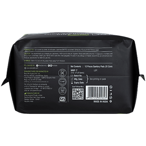 Pee Safe Ultra Thin Sanitary Pads - XXL, 12 pcs  Dual Wings, Gel Lock Technology, Rash Free Comfort, Wider Back, Super Absorbent, Toxins Free, FDA Approved