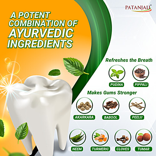 Patanjali Dant Kanti Natural Toothpaste, 500 g Tube Super Saver Value Pack, Makes Teeth Strong, Tightens Gums, Gives Cavity Free Smile