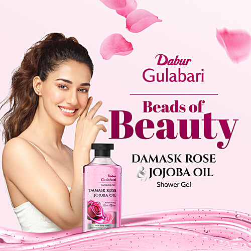 Dabur Gulabari Shower Gel - Damask Rose & Jojoba Oil, 250 g  Beautiful Damask Rose Fragrance, 100% Soap free Body wash