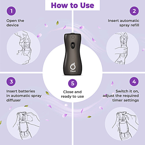 Odonil  Exotic Automatic Spray -  Sensual Dahlia, 2x Long Lasting, 225 ml (Machine + 1 Refill) 2200 Sprays Guaranteed. Lasts Up To 60 days