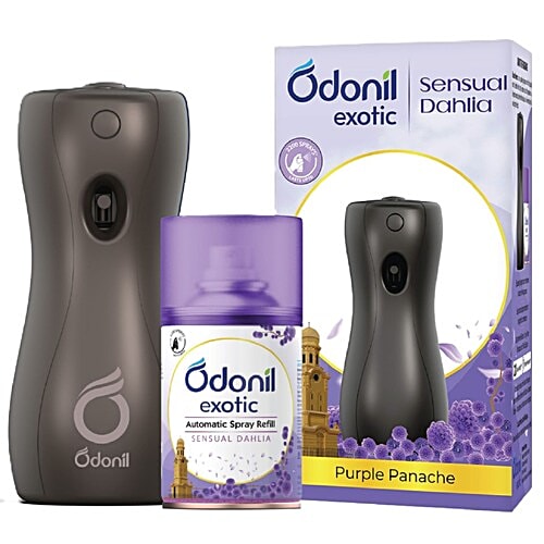 Odonil  Exotic Automatic Spray -  Sensual Dahlia, 2x Long Lasting, 225 ml (Machine + 1 Refill) 2200 Sprays Guaranteed. Lasts Up To 60 days
