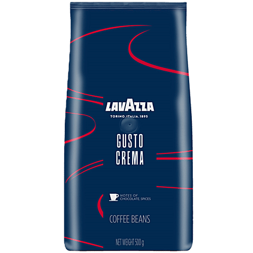 Lavazza Gusto Crema Coffee Beans, 500 g Medium Dark Roast