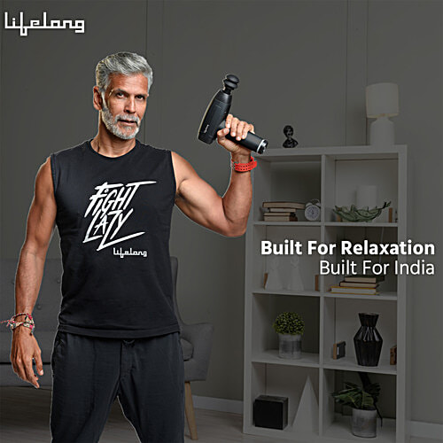 Lifelong Full Body Gun Massager With 6 Heads & Premium Bag - 30 Intensity Levels, Touch LED Display, 1 Unit  