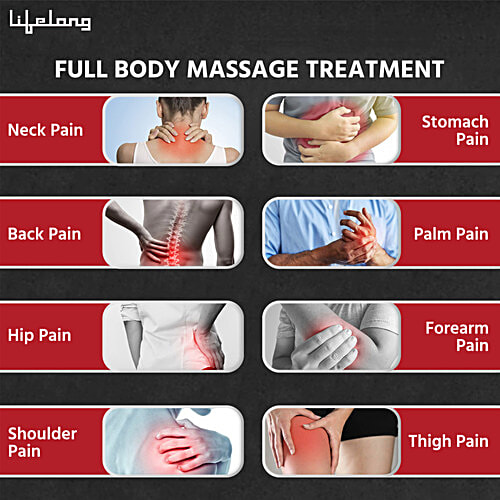 Lifelong Rechargeable Wireless Body Massager - 20 Vibration Modes, 8 Speeds, Black, 1 Unit  Water Resistant