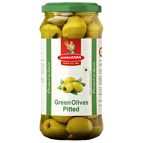 Pastazara Green Olives Pitted, 450 g Bottle 