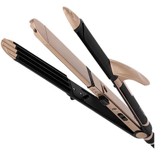 Vega 3 In 1 Straightener/Curler/Crimper Hair Styler - VHSCC-01, Gold & Black, 1 pc  