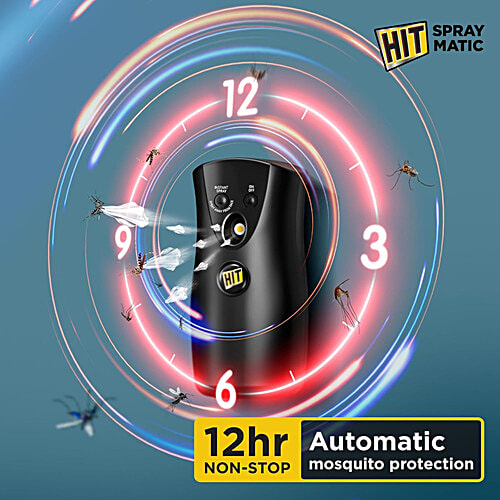 HIT Spray Matic Mosquito Repellent Dispenser Machine + 1 Refill, 2 pcs  Instant Spray
 Kills Mosquitoes
 Automatic