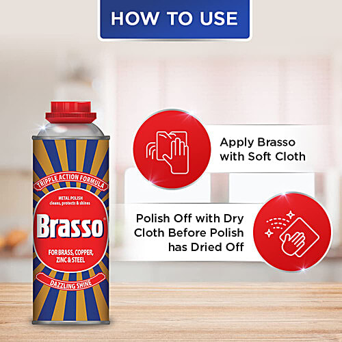Buy Brasso Metal Polish Liquid Cleans, Protects & Shines, For Brass