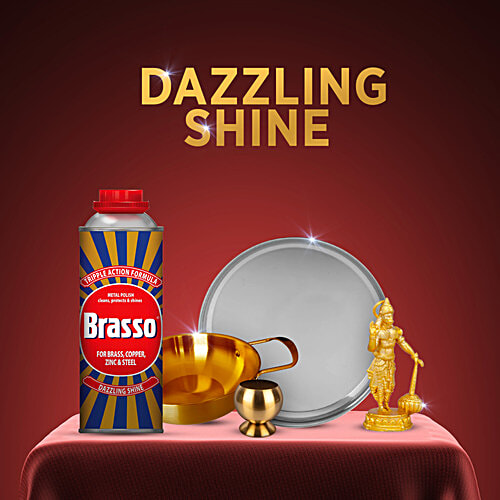 Brasso Metal Polish Cleaning Liquid, 500 ml  Dazzling Shine
 Triple Action Formula