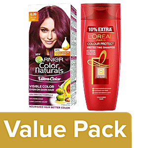 Buy bb Combo Garnier Ultra Hair Color Plum Red (55ml + 50g) + Loreal Paris  Shampoo 75ml Online at Best Price of Rs 268 - bigbasket