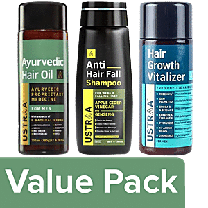 Buy Ustraa Ayurvedic Hair Oil 200ml+Anti-Hairfall Shampoo 250ml+Hair Growth  Vitalizer 100ml Online at Best Price of Rs  - bigbasket