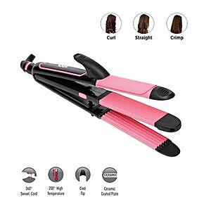 Buy Kaiv 3-In-1 Hair Styler Straightener, Curler & Crimper With Ceramic Co  - Colour May Vary Online at Best Price of Rs 1800 - bigbasket