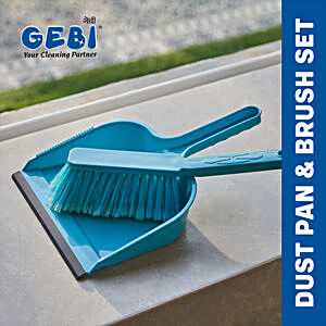Gala Dustgo Floor Plastic Brush Set and Iron Bull Bathroom Brush Combo, Grey