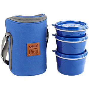  Pinnacle Thermoware Lunch Box Bag Set for Adults and Kids,  Blue, Plastic and Stainless Steel, Matching Cutlery: Home & Kitchen