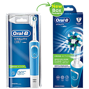 Oral - B Vitality 100 White Criss Cross Electric Rechargeable Toothbrush  Powered By Braun 