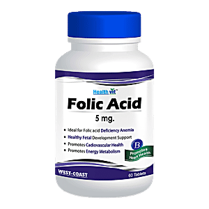 Buy Healthvit Folic Acid Tablets - 5 mg Online at Best Price of Rs 268 -  bigbasket