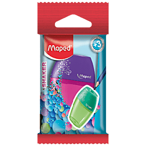Maped Connect DUO 2 Hole Sharpener / Eraser Combo, Assorted Colors, Pack of  12