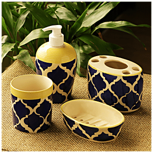 Eksempel Hård ring Skorpe Buy ExclusiveLane Moroccan Essentials Hand-Painted Ceramic Bathroom  Accessory - Elegant Design Online at Best Price of Rs 1359 - bigbasket
