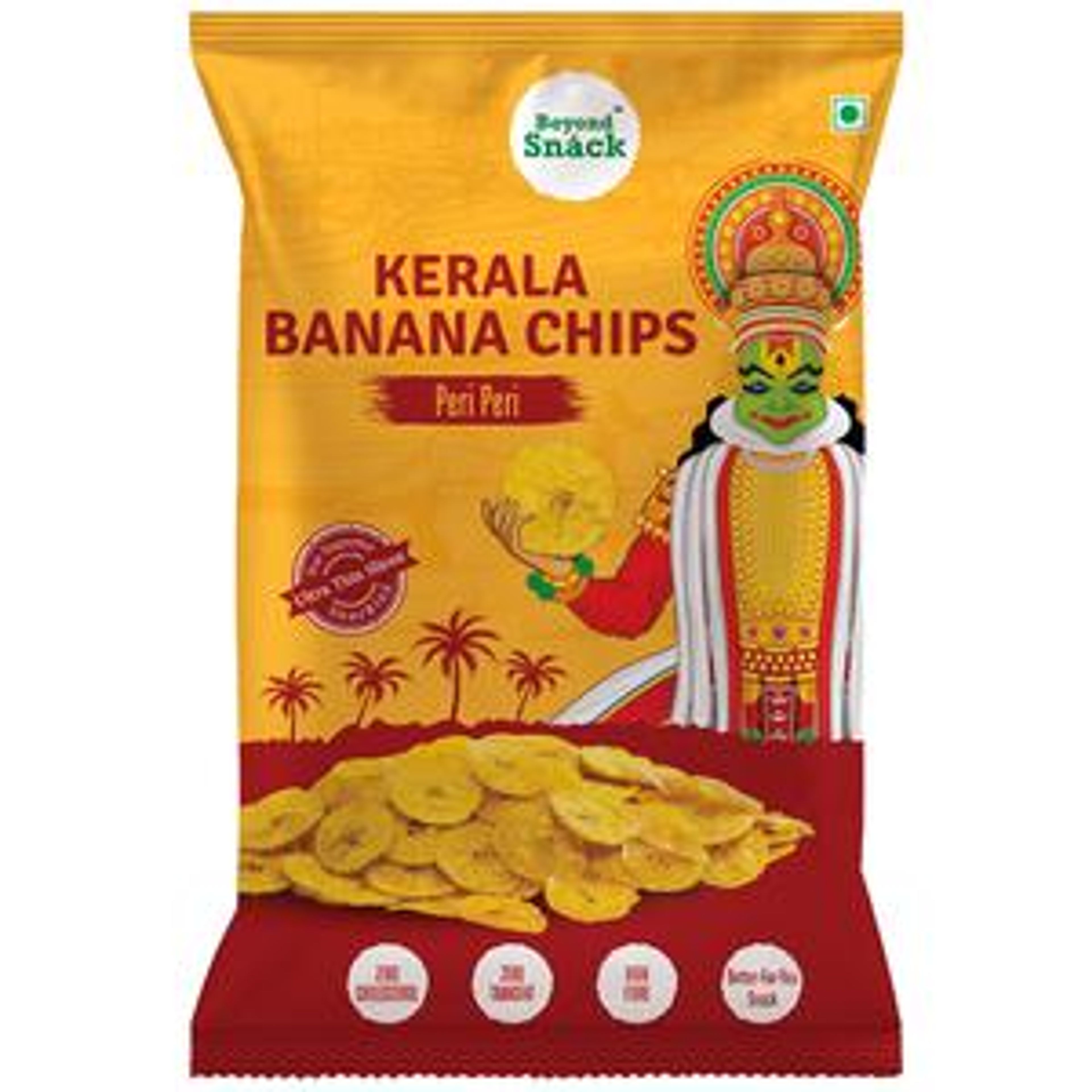 Beyond Snack Kerala Banana Chips - Peri Peri Flavour, Thin & Crispy, Zero Cholesterol 125 g 