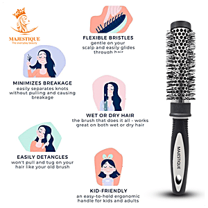 Buy MAJESTIQUE Roller Blow Dry Hair Brush - Small, Flexible Bristles,  Easily Detangles Hair Online at Best Price of Rs 299 - bigbasket
