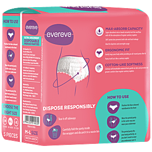 Buy Evereve Evereve Disposable Period Panties - Ultra Absorbent,  Anti-Leakage Protection, M-L, 5 pcs Online at Best Price of Rs 142 -  bigbasket