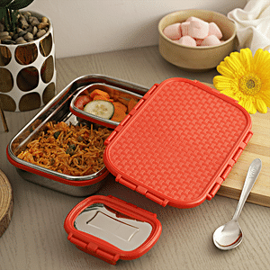1pc Stainless Steel Thermal Insulated Lunch Box With Dividers For Kids And  Adults