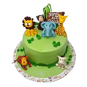 Buy Cake Square Designer Cakes Animal Kingdom Theme Birthday Spl Black  Forest 1 Kg Online at the Best Price of Rs 2500 - bigbasket
