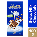 Lindt Chocolate - Swiss Classic (Swiss Milk with Gently Roasted Hazelnuts) 100 g Pouch