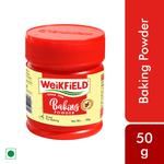 Weikfield Baking Powder - Double Action Baking Powder, For Light & Fluffy Cakes, Pastries, Naans, Dhoklas, Cookies, etc 50 g Jar