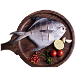 Fresho White Pomfret Small - Whole Cleaned, Preservative Free, 12-15 pcs 1 kg (Gross Fish Weight 1.2-1.3 kg, Net Weight After Cleaning 1 kg)