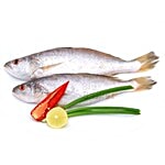 fresho! Croaker Fish (Medium) - Steak/Slice 500 g (Gross Fish Weight 700-800 g, Net Weight After Cleaning 500 g)