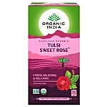 ORGANIC INDIA Tea - Infusion, Tulsi Sweet Rose 40 g (25 Bags x 1.6 g each)