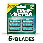 Gillette Vector Razor - With Lubricants & Touch Of Aloe 6 pcs 