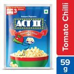 ACT II Instant Popcorn - Tomato Chilli Flavour, Snacks 59 g Pouch