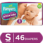 Pampers  Active Baby Diapers - Small, 3-8 kg 46 pcs